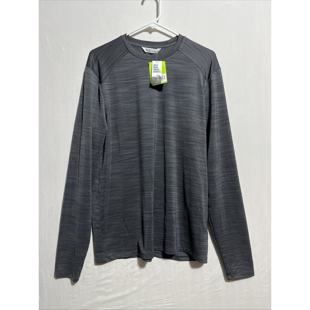 DSG T-Shirt Men's M Dark Gray Movement Single Dye Crew Neck Long‎ Sleeve